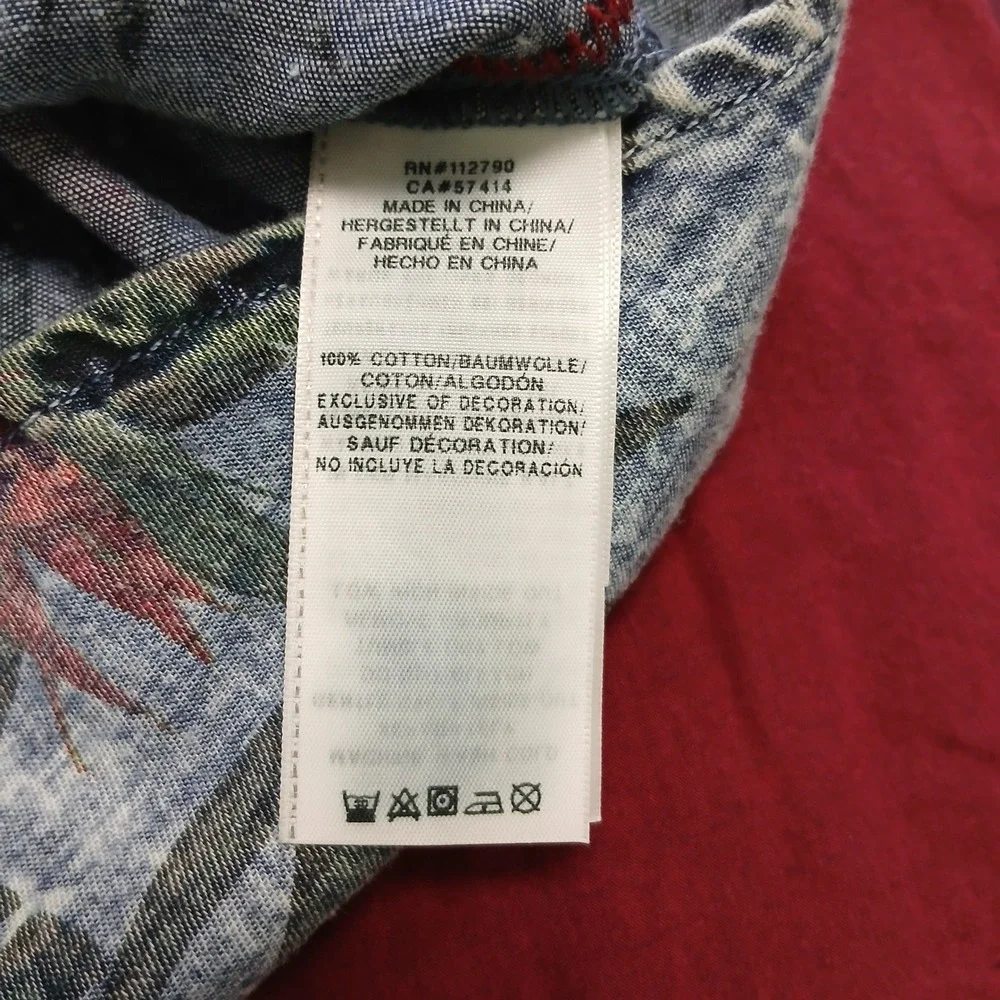 True Religion MSJAF6BC1 Printed‎ Floral Shirt Men XXL Blue NWT